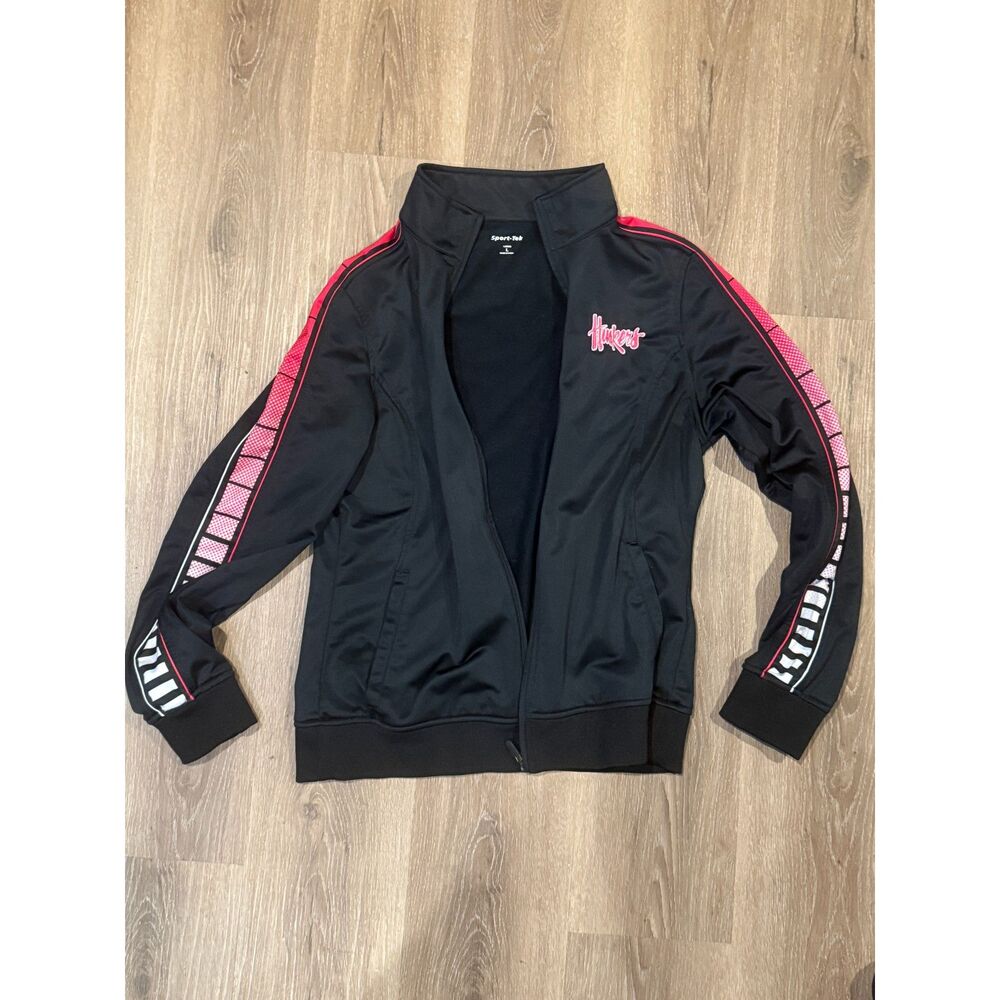 Sport-Tek Full Zip Track Jacket Black Pink Ladies Large